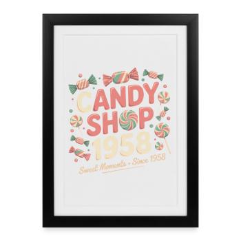 Confiserie Vintage Publicité - Affiche encadrée (27 × 37 cm) - noir - Devant
