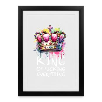 Le roi de tout avec de l’attitude et du style - Affiche encadrée (27 × 37 cm) - noir - Devant