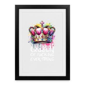 Reine de tout avec de l’attitude et du style - Affiche encadrée (27 × 37 cm) - noir - Devant