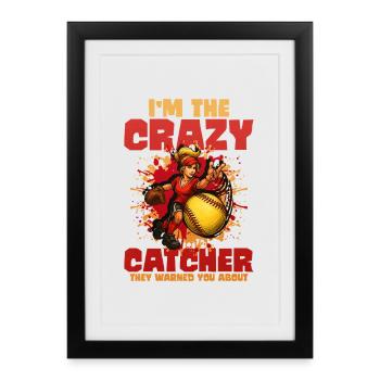 Softball - Affiche encadrée (27 × 37 cm) - noir - Devant