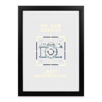 No Aim Assist | Autofocus only, photography - Framed poster (27 × 37 cm) - black - Front