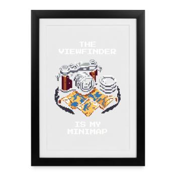Der Sucher ist meine Minimap | Street, Reise - Affiche encadrée (27 × 37 cm) - noir - Devant
