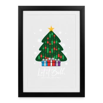 Let It Bull Crypto Exchanges Christmas Tree - Framed poster (27 × 37 cm) - black - Front
