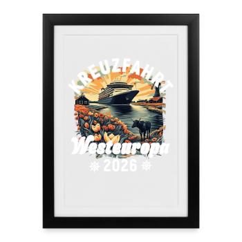 Cruise Western Europe 2026 - Framed poster (27 × 37 cm) - black - Front
