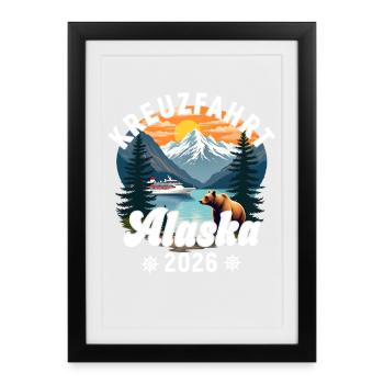 Croisière Alaska 2026 - Affiche encadrée (27 × 37 cm) - noir - Devant