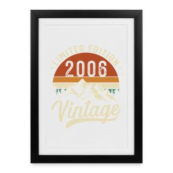 2006 Vintage Rétro Cadeau d’anniversaire - Affiche encadrée (27 × 37 cm) - noir - Devant