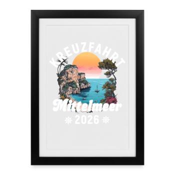 Croisière Méditerranée 2026 - Affiche encadrée (27 × 37 cm) - noir - Devant