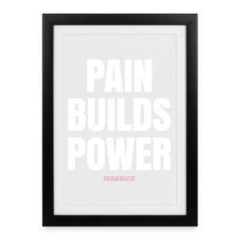 La douleur renforce le pouvoir - Affiche encadrée (27 × 37 cm) - noir - Devant