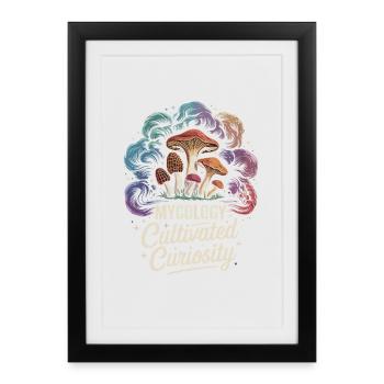 Mycology Cultivated Curiosity Fungi Science - Framed poster (27 × 37 cm) - black - Front