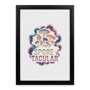 Champignon Spore-tacular Drôle Mycologie - Affiche encadrée (27 × 37 cm) - noir - Devant