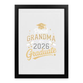 Proud Grandma of a 2026 Graduate - Framed poster (27 × 37 cm) - black - Front