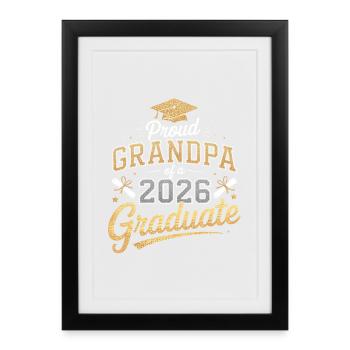 Proud Grandpa of a 2026 Graduate - Framed poster (27 × 37 cm) - black - Front