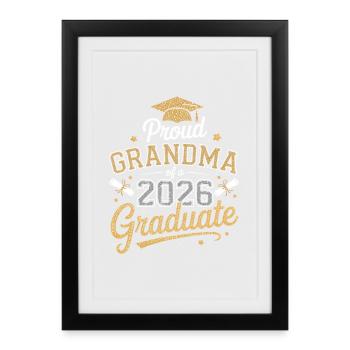 Proud Grandma Graduation 2026 - Framed poster (27 × 37 cm) - black - Front