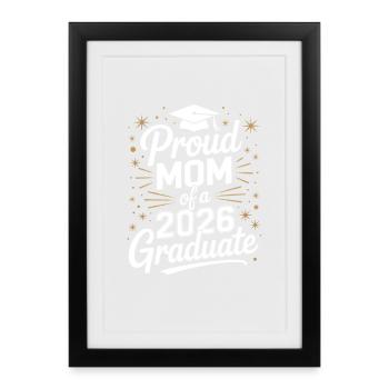 Fière maman d’un diplômé de 2026 - Affiche encadrée (27 × 37 cm) - noir - Devant