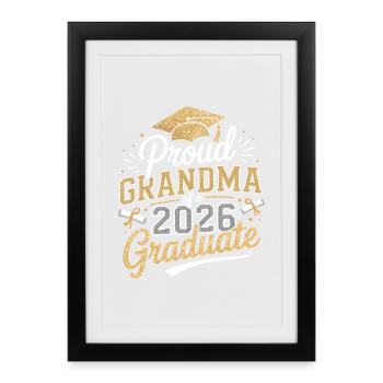 Proud Grandma 2026 Graduate - Framed poster (27 × 37 cm) - black - Front