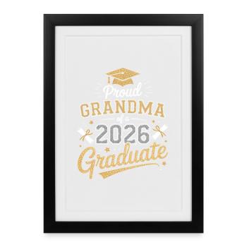 Stolze Oma eines Absolventen des Jahres 2026 - Gerahmtes Poster (27 × 37 cm) - Schwarz - Vorne