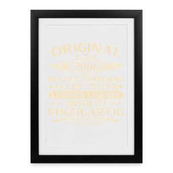 Millésime 2006 Born Living Legend Anniversaire - Affiche encadrée (27 × 37 cm) - noir - Devant
