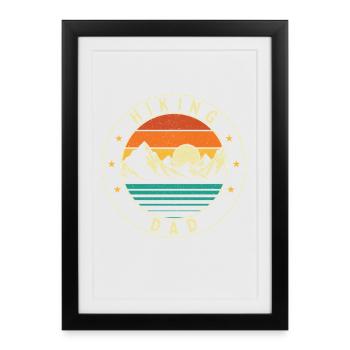 Randonnée Papa Drôle Plein air Trekker Nature Explorer - Affiche encadrée (27 × 37 cm) - noir - Devant