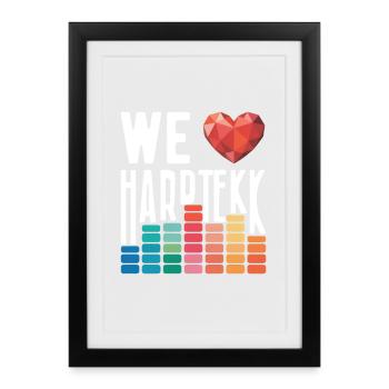 Nous aimons Hardtekk Tekke Allemagne de l’Est - Affiche encadrée (27 × 37 cm) - noir - Devant