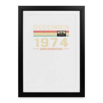 December 1974 Birthday December 1974 December - Framed poster (27 × 37 cm) - black - Front