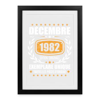 December 1982 Birthday - Born In December 1982 - Framed poster (27 × 37 cm) - black - Front
