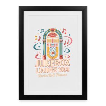 Jukebox Lounge 1958 - Framed poster (27 × 37 cm) - black - Front