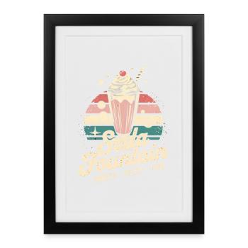 Publicité pour les sodas vintage - Affiche encadrée (27 × 37 cm) - noir - Devant
