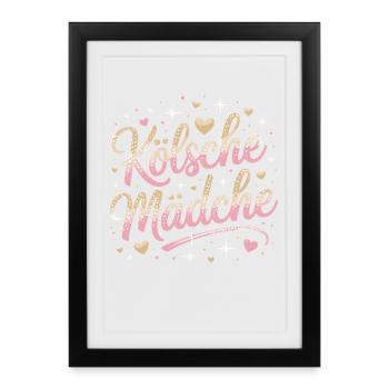 Cologne Filles Carnaval Cologne Filles - Affiche encadrée (27 × 37 cm) - noir - Devant