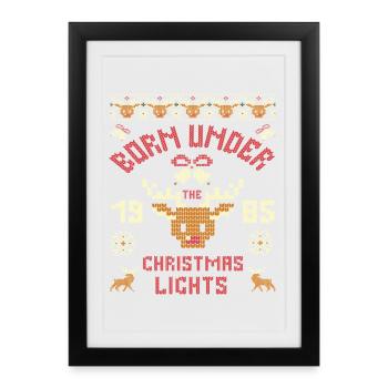 Millésime 1985 Anniversaire Sous Les Lumières de Noël - Affiche encadrée (27 × 37 cm) - noir - Devant