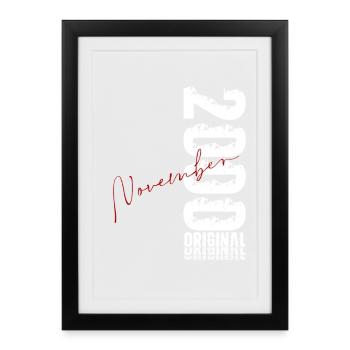 25ème Anniversaire Original Novembre Millésime 2000 - Affiche encadrée (27 × 37 cm) - noir - Devant