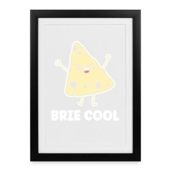 Humour fromage brie - Affiche encadrée (27 × 37 cm) - noir - Devant