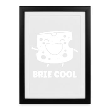 Humour fromage brie - Affiche encadrée (27 × 37 cm) - noir - Devant