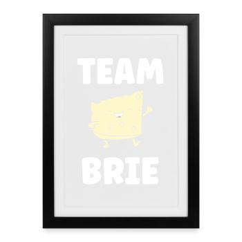 Humour fromage brie - Affiche encadrée (27 × 37 cm) - noir - Devant
