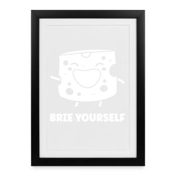 Humour fromage brie - Affiche encadrée (27 × 37 cm) - noir - Devant