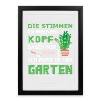 Garden Gardener Gardening Gardening Gardening Gardening - Framed poster (27 × 37 cm) - black - Front