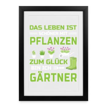 Garden Gardener Gardening Gardening Gardening Gardening - Framed poster (27 × 37 cm) - black - Front