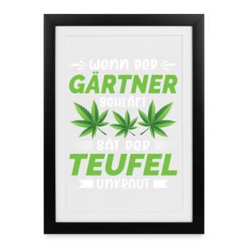 Garden Gardener Gardening Gardening Gardening Gardening - Framed poster (27 × 37 cm) - black - Front