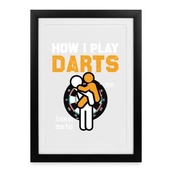 Darts Umarmung Teamgeist - Affiche encadrée (27 × 37 cm) - noir - Devant