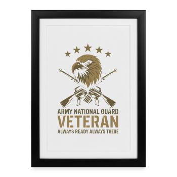 Vétéran de l’armée Vétéran de la Garde nationale en - Affiche encadrée (27 × 37 cm) - noir - Devant