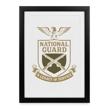 Vétéran de l’armée Vétéran de la Garde nationale en - Affiche encadrée (27 × 37 cm) - noir - Devant