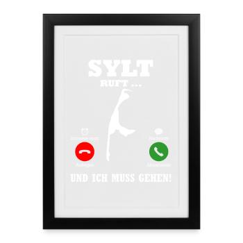 Vacances à la mer du Nord QUAND SYLT APPELLE DRÔLE - Affiche encadrée (27 × 37 cm) - noir - Devant