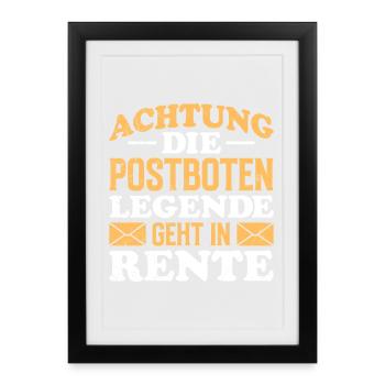 Facteur ATTENTION POSTMAN LÉGENDE RETRAITÉ - Affiche encadrée (27 × 37 cm) - noir - Devant