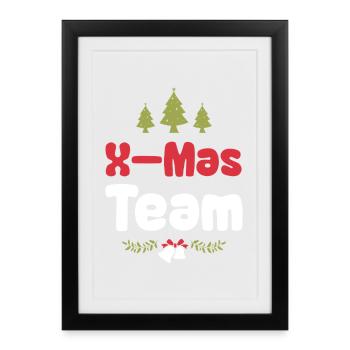X-Mas Team - Framed poster (27 × 37 cm) - black - Front