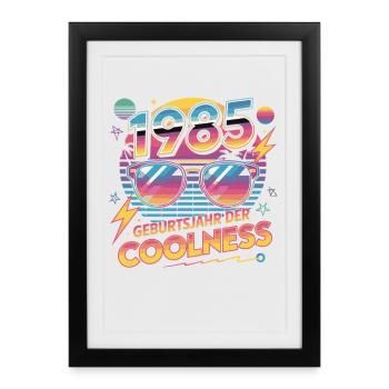 1985 Année de naissance de la fraîcheur - Affiche encadrée (27 × 37 cm) - noir - Devant