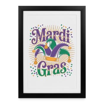 Carnival Mardi Gras Confetti - Framed poster (27 × 37 cm) - black - Front