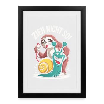 Don't Pull So Sloth Humor - Framed poster (27 × 37 cm) - black - Front