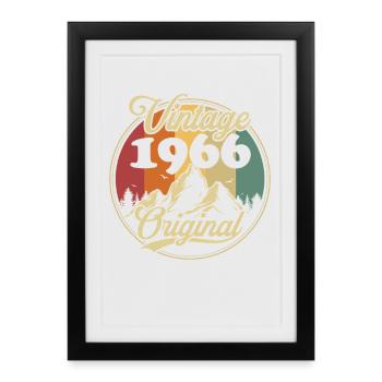 Original 1966 Vinatge Vintage Cadeau d’anniversaire - Affiche encadrée (27 × 37 cm) - noir - Devant