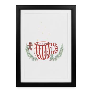 Smells Like Xmas Mug - Framed poster (27 × 37 cm) - black - Front