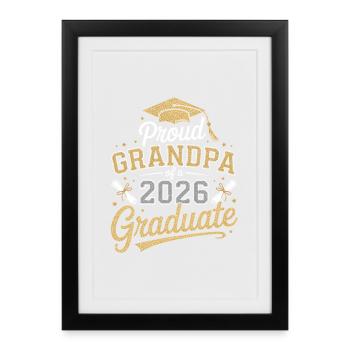 Proud Grandpa of a 2026 Graduate - Framed poster (27 × 37 cm) - black - Front