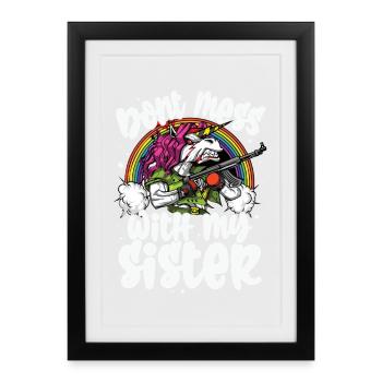 Sœur Licorne - Affiche encadrée (27 × 37 cm) - noir - Devant